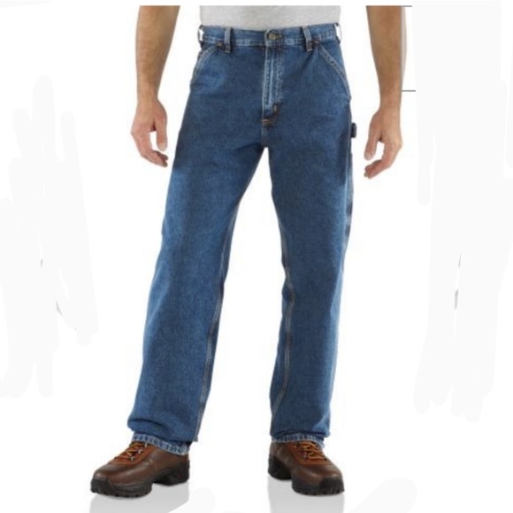 NWT Carhartt | Original Fit Work Dungaree Jeans Deepstone Denim 42X36 - Picture 1 of 9